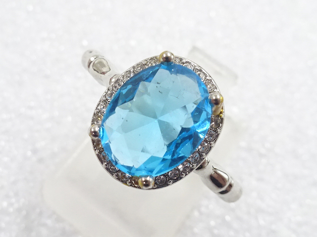 JAPANESE KIMONO / ANTIQUE COLORED STONE RING (SIZE 16)
